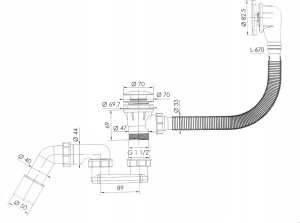 Syfon Tycner Syfon do wanny klik-klak złoty [1/20] 4