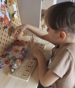 Viga Toys Drewniane Liczydło Sorter Nauka Liczb Montessori 3