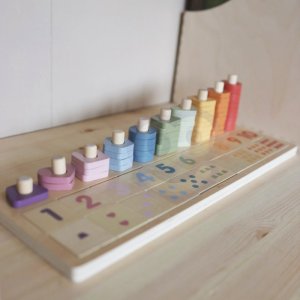 Viga Toys Drewniane Liczydło Sorter Nauka Liczb Montessori 4