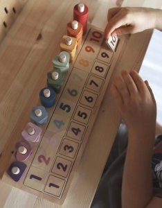 Viga Toys Drewniane Liczydło Sorter Nauka Liczb Montessori 8