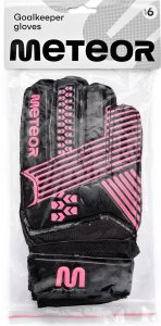 Meteor Rękawice bramkarskie Meteor Catch 7 czarny/różowy Uniwersalny 6