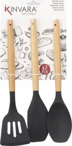 Kinvara Silikonowe łopatki kuchenne z drewnianymi rączkami, 3 szt. 2
