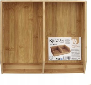 Kinvara Organizer bambusowy na biurko, dwie przegródki 3