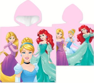 Carbotex Ponczo Poncho ręcznik KSIĘŻNICZKI DISNEY PRINCESS dla dzieci 55x110 kaptur CARBOTEX DP2295010 1