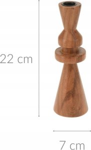 Home Styling Collection Drewniany świecznik, akacja, 22 cm 2