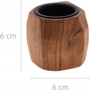 Home Styling Collection Drewniany świecznik, akacja, 6 cm 2