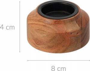 Home Styling Collection Świecznik z drewna akacjowego, 8 x 4 cm 2