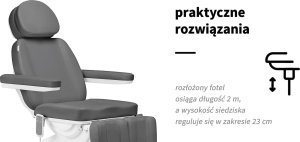 Activeshop Elektryczny fotel kosmetyczny SILLON CLASSIC 2 silniki pedi szary 19