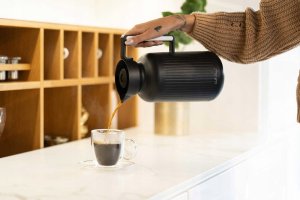 Vialli Design TERMOS Z WKŁADEM SZKLANYM LUNGO 1L CZARNY 9262 6