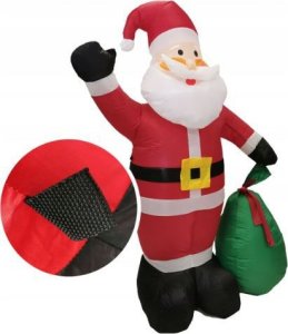 Dekoracja świąteczna kontrast Mikołaj dmuchany z workiem Oświetlenie zewnętrzne 150 cm 5