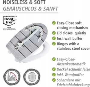 Deska bidetowa Wenko Deska sedesowa ROPE, Thermoplast, Wenko 14