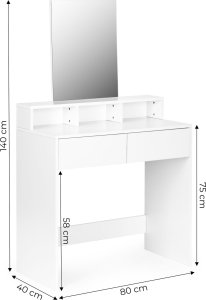 ModernHome Duża nowoczesna toaletka kosmetyczna lustro szuflady 7