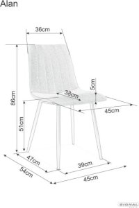 Signal Krzesło tapicerowane ALAN Brego ciemno szare 2