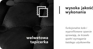 Activeshop 4Rico Krzesło obrotowe QS-OF213G aksamit czarne 15