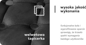 Activeshop 4Rico Krzesło obrotowe QS-OF213G aksamit szare 15