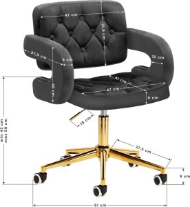 Activeshop 4Rico Krzesło obrotowe QS-OF213G aksamit szare 10