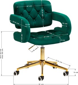 Activeshop 4Rico Krzesło obrotowe QS-OF213G aksamit zielone 10