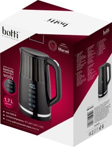 Kela CZAJNIK HHB-8716D MARVEL CZARNY Z REGULACJĄ TEMP. 1.7 L 2200W (70,80,90,100°C) 2