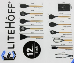 Elitehoff ZESTAW 12 PRZYBORÓW KUCHENNYCH W STOJAKU E-6289 8