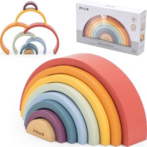 Viga Toys VIGA PolarB Drewniana Tęcza Układanka Klocki Kreatywne Montessori 1