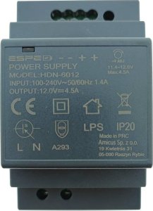 eSPe ZASILACZ IMPULSOWY NA SZYNĘ DIN ESPE HDN-6012 12V/54W/4.5A 5