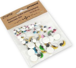 Polsirhurt Dekoracje Ruchome oczka RS-08 5mm, 8mm, 15mm samoprzylepne kolorowe mix 80 sztuk 1