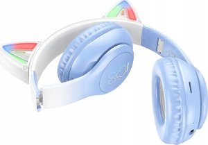 Słuchawki Hoco HOCO słuchawki bezprzewodowe bluetooth nagłowne W42 Kocie Uszy krystaliszny niebieski 2