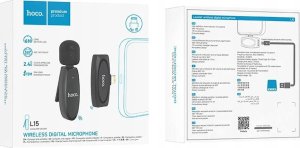 Hoco HOCO mikrofon krawatowy bezprzewodowy Lightning L15 czarny 8