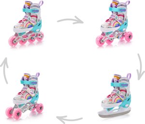 Rolki Meteor Rolki 4w1 Meteor Rainbow M 34-37 Uniwersalny 12