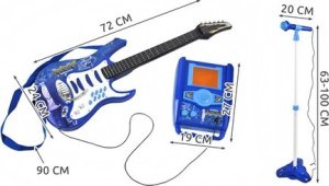Kruzzel Gitara elektryczna+ mikrofon+wzmacniacz nieb 22409 2