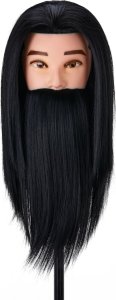 Activeshop Główka treningowa z brodą fryzjerska Gabbiano WZ4 syntetyczne włosy, kolor 1H, długość 8"+6" 2