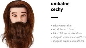 Activeshop Główka treningowa z brodą fryzjerska Gabbiano WZ4 kolor 4H długość 8"+6" 6