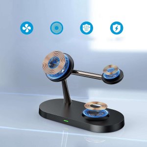 Alogy Ładowarka indukcyjna Qi Mag Safe 15W do iPhone Apple Watch AirPods bezprzewodowa 5w1 Stacja dokująca Czarna 12