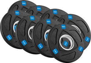 Rebel Zestaw obciążeń żeliwnych gumowanych 30kg ( 8x1.25kg + 4x2.5kg + 2x5kg ), otwór olimpijski 51mm,  REBEL ACTIVE 5