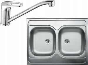 Zlewozmywak Kuchinox SK2_020T / KUCHINOX / ZLEW / STALOWY NAKŁADANY 2KOM. 60X80 GŁADKI + SYFON (OKS_B14K) / 13