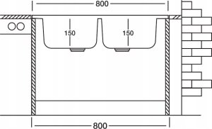 Zlewozmywak Kuchinox SK2_020T / KUCHINOX / ZLEW / STALOWY NAKŁADANY 2KOM. 60X80 GŁADKI + SYFON (OKS_B14K) / 3