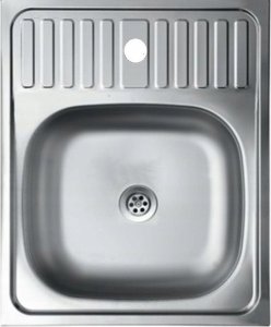 Zlewozmywak Kuchinox SK6_010T / KUCHINOX / ZLEW / 60 STALOWY NAKŁADANY 60X50 1KOM, GŁADKI + SYFON (OKS_B13Y)  / 13
