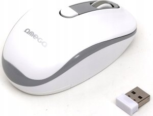 Mysz Omega MYSZ BEZPRZEWODOWA MOUSE WIRELESS 1000/1200/1600 DPI WHITE-GREY [45862] 2