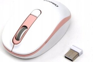 Mysz Omega OMEGA MYSZ BEZPRZEWODOWA MOUSE WIRELESS 1000/1200/1600 DPI WHITE-PINK [45861] 2