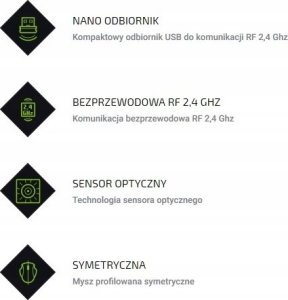 Mysz Omega MYSZ BEZPRZEWODOWA MOUSE WIRELESS 1200DPI BLACK [45864] 7