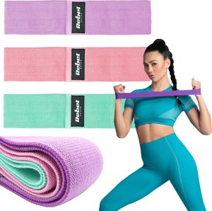 Rebel Zestaw gum do ćwiczeń materiałowy - Mini Band M, 27-55 kg, 3 gumy materiałowe, REBEL ACTIVE 3