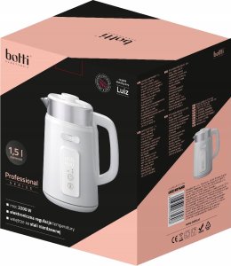 Kela CZAJNIK K-074ND LUIZ BIAŁY 1.5 L Z REGULACJĄ TEMP. (40,50,60,70,80,90,100°C, PODW. ŚCIANKI) 12
