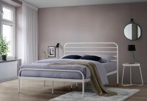 Signal Łóżko metalowe BOLONIA 140X200 białe 4