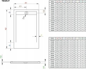 Radaway RADAWAY BRODZIK TEOS F 100X90 BIAŁY 15