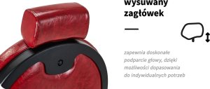 Activeshop Gabbiano fotel barberski President Czerwony 20