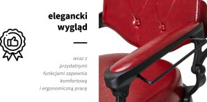 Activeshop Gabbiano fotel barberski President Czerwony 21
