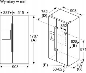Lodówka Bosch Bosch Serie 6 KAD93ABEP chłodziarko-zamrażarka otwierana obustronnie Wolnostojący 562 l E Czarny 9