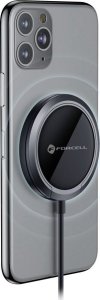 Powerbank ForCell FORCELL F-ENERGY PowerPod ładowarka indukcyjna kompatybilna z MagSafe z ringiem/podstawką 2A 15W czarna 1