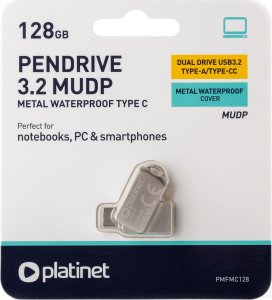 Pendrive Platinet PLATINET PENDRIVE USB 3.2 + USB-C 128GB METAL UDP WATERPROOF [45969] 1