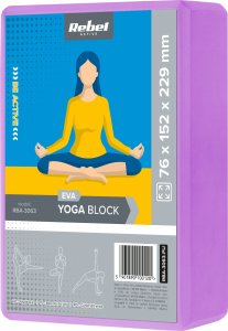 Rebel Kostka, klocek do jogi z pianki EVA 120g, fioletowa, REBEL ACTIVE 3